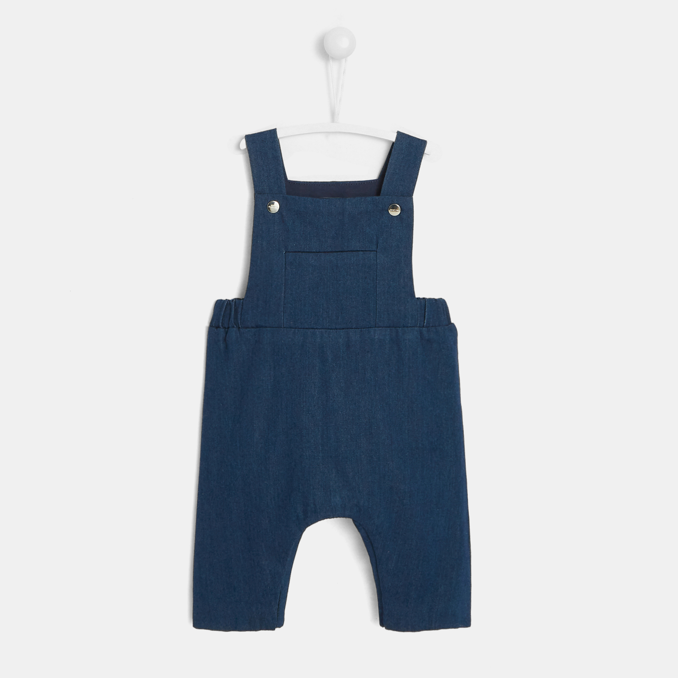 Salopette En Jean Bebe Garcon Couleur Bleu Taille 1m Denim Fonce