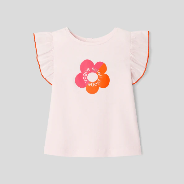 T-shirt bebe fille manches volantées