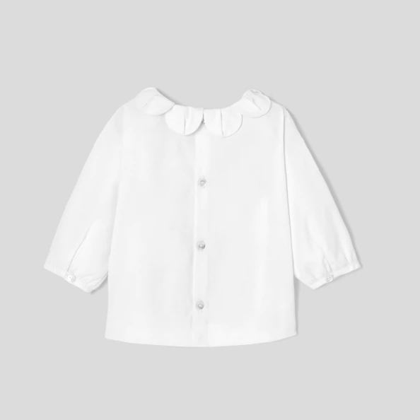 Blouse bébé fille à col pétales