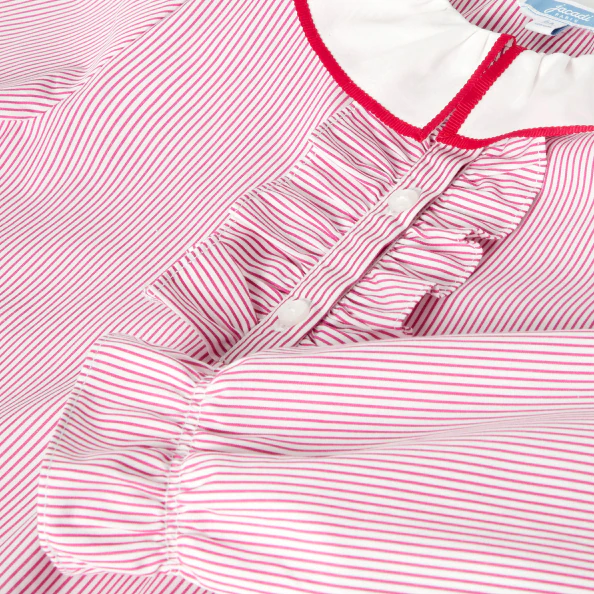 Blouse enfant fille en popeline rayée