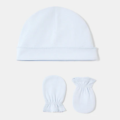 Ensemble bonnet et moufles bébé