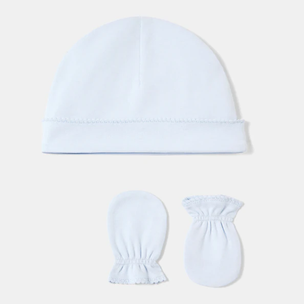 Ensemble bonnet et moufles bébé