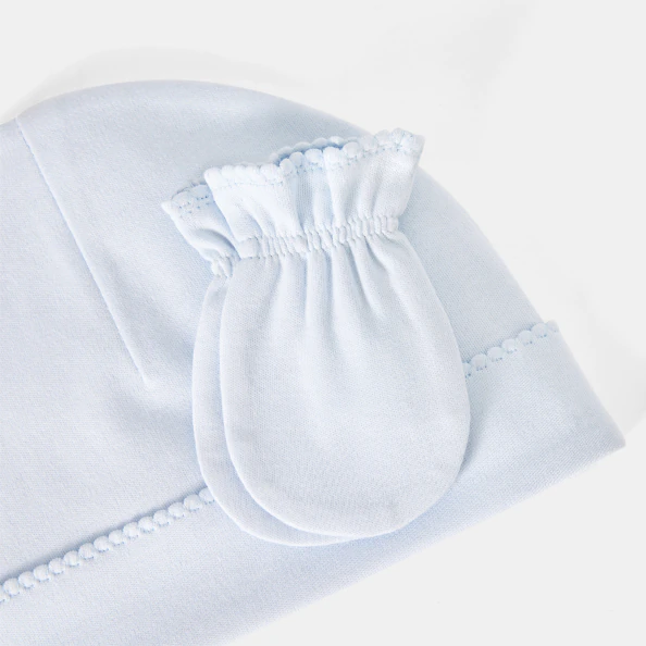 Ensemble bonnet et moufles bébé