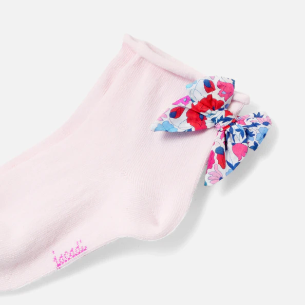 Chaussettes enfant fille noeud tissu Liberty