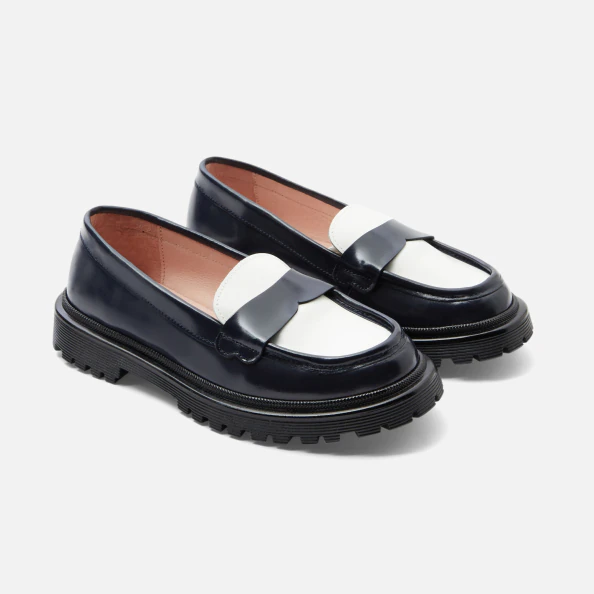 Mocassins enfant fille en cuir glacé