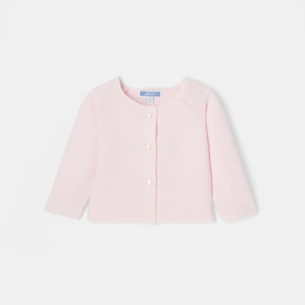 Cardigan bébé fille en point mousse