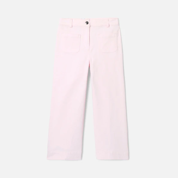 Pantalon large enfant fille en twill