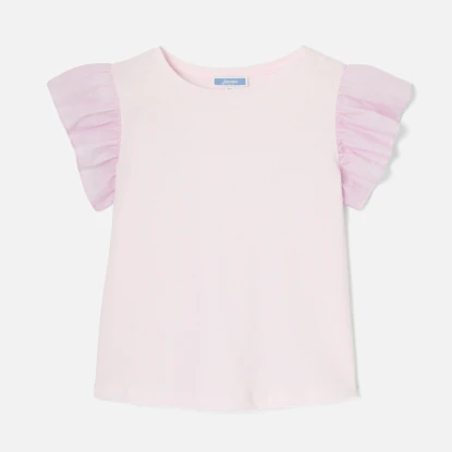 T-shirt enfant fille manches volantées