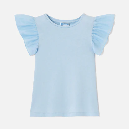 T-shirt enfant fille manches volantées