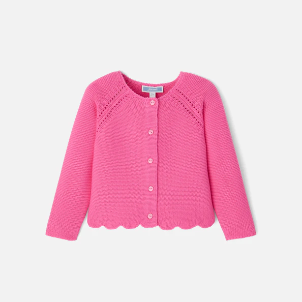 Cardigan bébé fille en point mousse