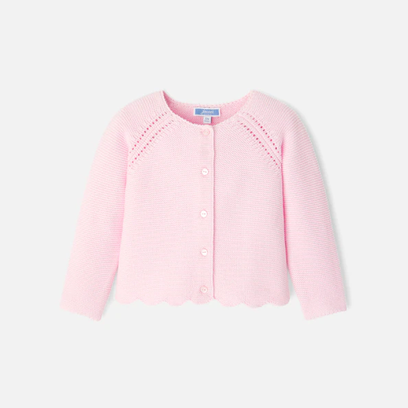 Cardigan bébé fille en point mousse