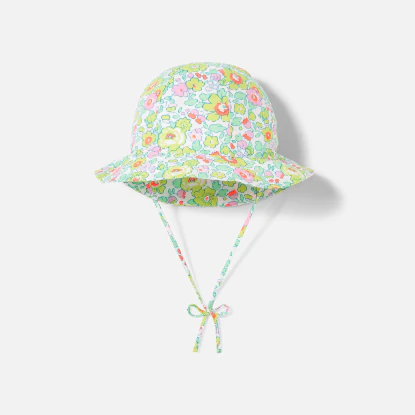 Chapeau bébé fille en tissu Liberty