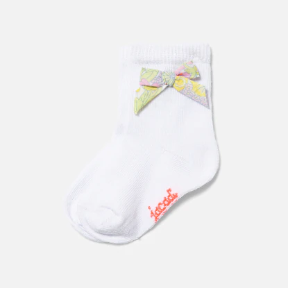 Chaussettes bébé fille à nœud en Liberty 