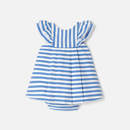 Robe bébé fille en Oxford rayé