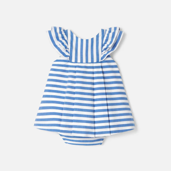 Robe bébé fille en Oxford rayé