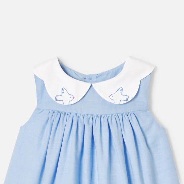 Robe bébé fille en chambray