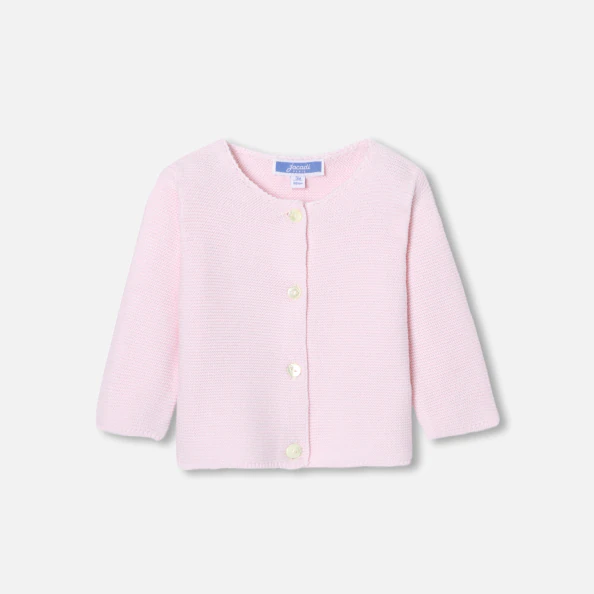 Cardigan bébé fille en point mousse