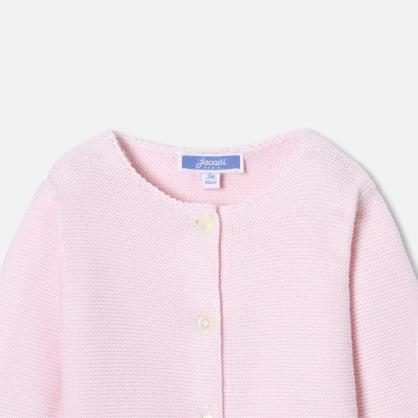 Cardigan bébé fille en point mousse