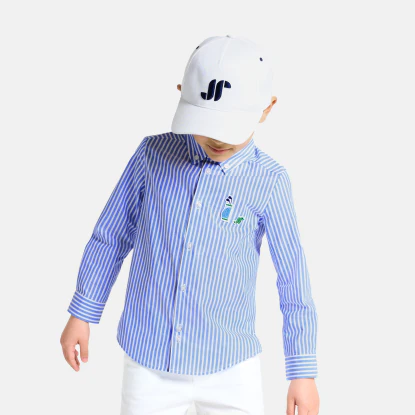 Chemise enfant garçon en popeline rayée