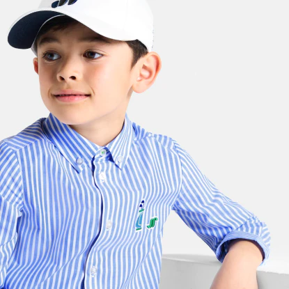 Chemise enfant garçon en popeline rayée