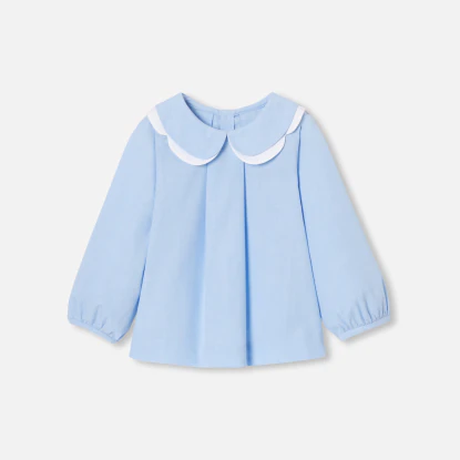 Blouse bébé fille en fil à fil de coton