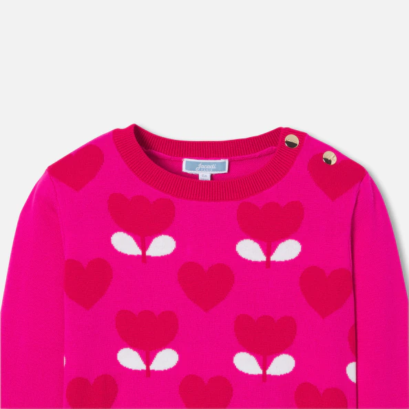 Pull enfant fille motif tulipe