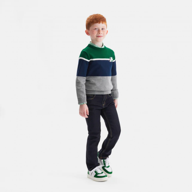 Pull enfant garçon color block