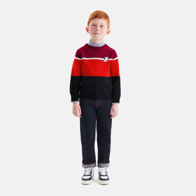 Pull enfant garçon color block