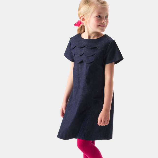 Robe trapèze en jean enfant fille