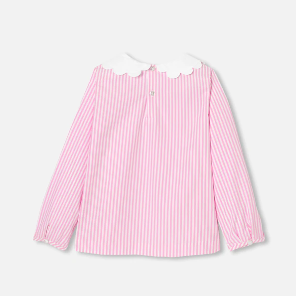 Blouse enfant fille en popeline rayée