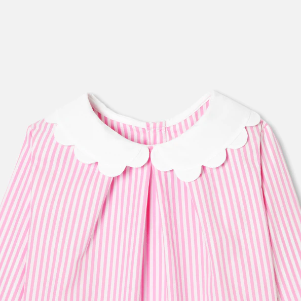 Blouse enfant fille en popeline rayée