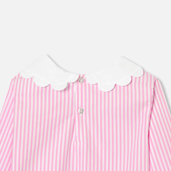 Blouse enfant fille en popeline rayée