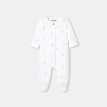 Pyjama bébé fille en velours motif lapin