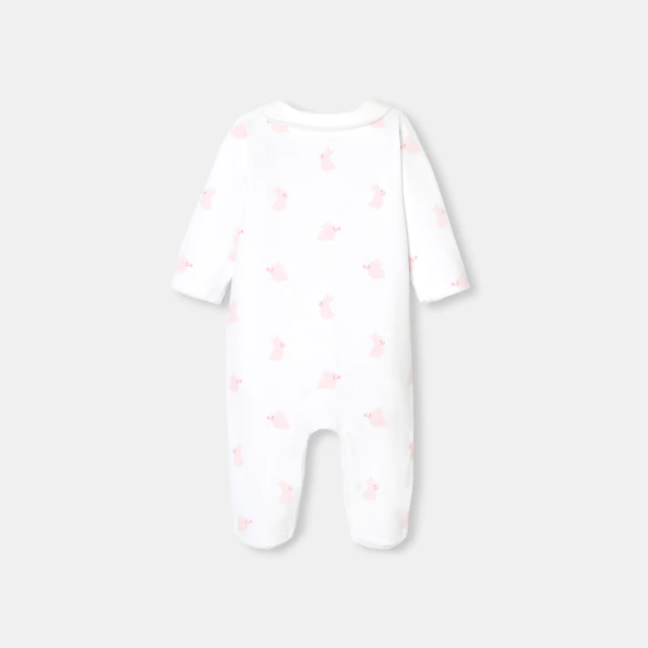 Pyjama bébé fille en velours motif lapin