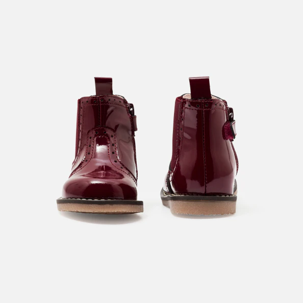 Chelsea boots bébé fille en cuir verni