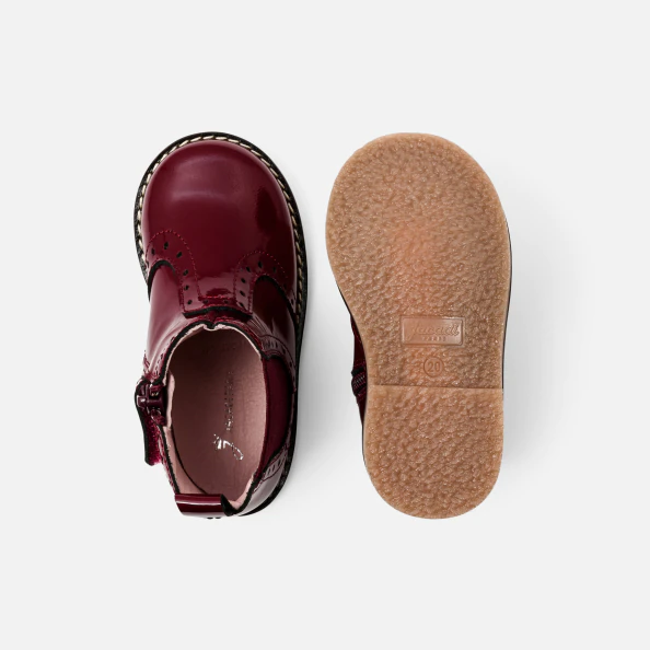 Chelsea boots bébé fille en cuir verni