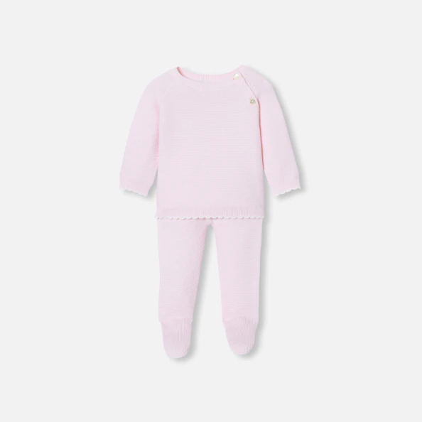 Ensemble bébé fille en point mousse