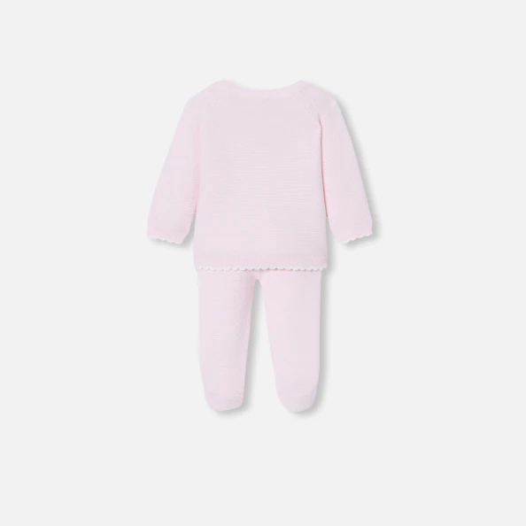 Ensemble bébé fille en point mousse