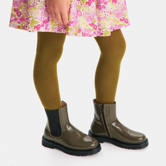 Chelsea boots enfant fille en cuir lisse