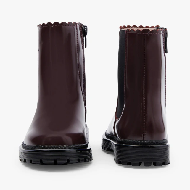 Chelsea boots enfant fille en cuir lisse