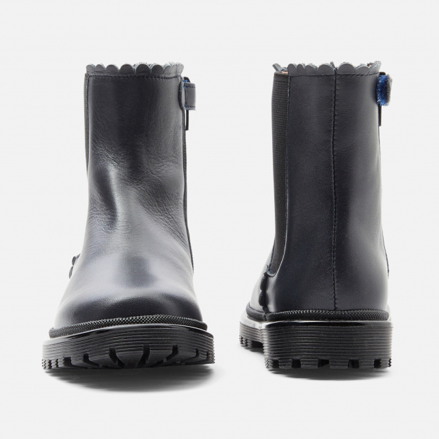 Chelsea boots enfant fille en cuir lisse