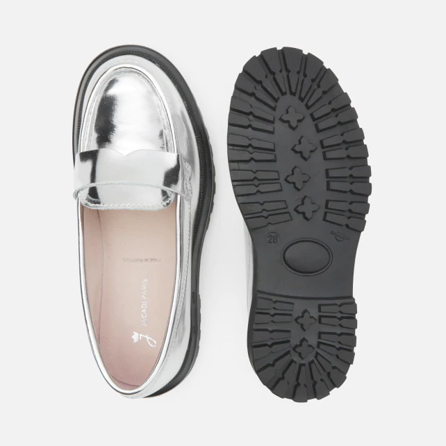 Mocassins enfant fille en cuir glacé