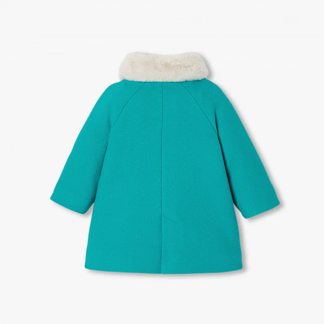 Manteau bébé fille en drap de laine