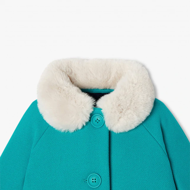 Manteau bébé fille en drap de laine