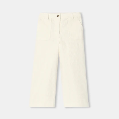 Pantalon large enfant fille en velours côtelé