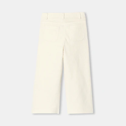 Pantalon large enfant fille en velours côtelé