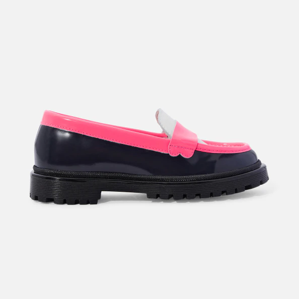 Mocassins enfant fille en cuir glacé