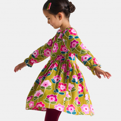 Robe enfant fille en velours milleraies