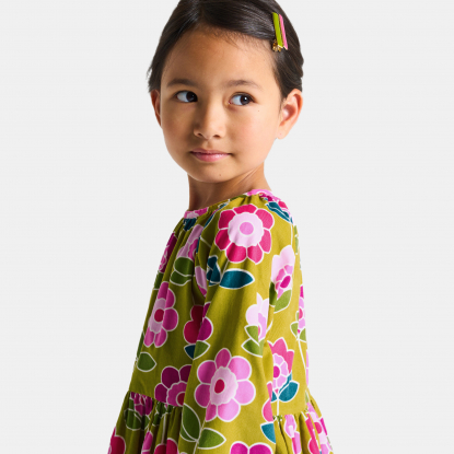 Robe enfant fille en velours milleraies