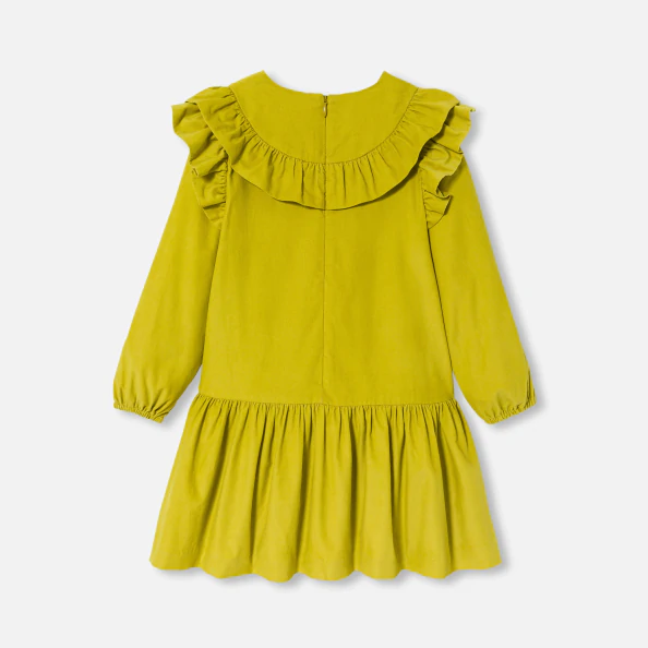 Robe enfant fille en velours milleraies